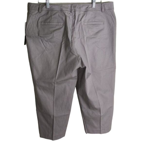Zac & Rachel Capri Pants Women's Size 16 Silver/Gray Slim Crop Sateen New - Picture 7 of 14